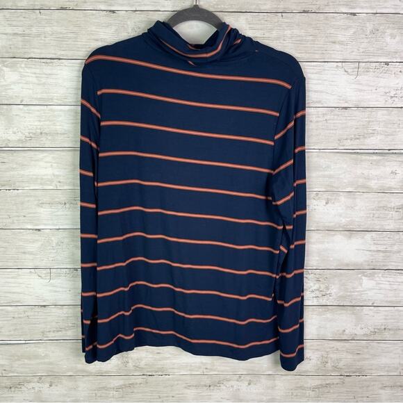 Market & Spruce Ling Sleeve Striped Turtleneck Size Large - Picture 4 of 4